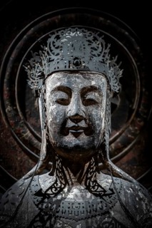 Head of a Japanese Buddha statue, British Museum, London, London region, England, Great Britain