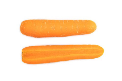 Orange Carrot isolated on white background. Top view, close up, flat lay. healthy food, vegetable,