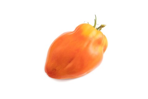 Red Heart Shape tomato isolated on white background. Side view, copy space. healthy food,