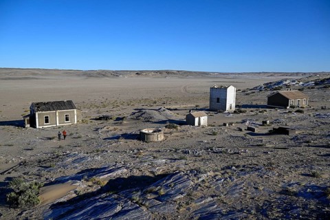 Alte Gebäude und Wasserbecken in Grillenthal, einst Versorgungsstation für Frischwasser,