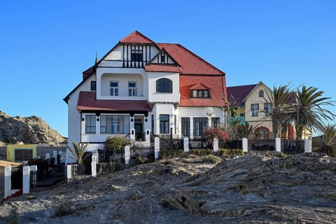 Fachwerkhaus in der Kirchstraße, Lüderitz, Region Karas, Namibia