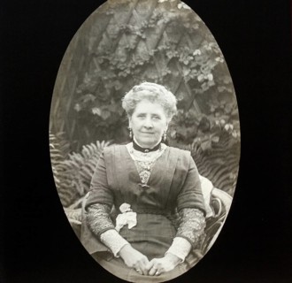 Magic lantern slide c 1900-1910 halftone portrait of middle aged woman