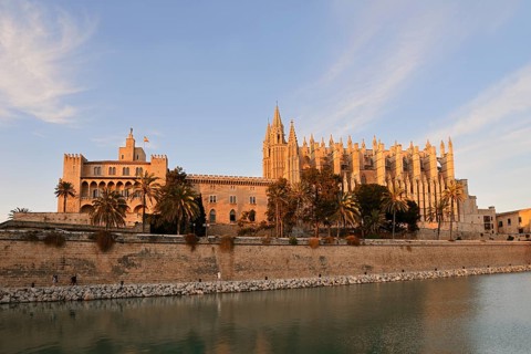 La Seu Cathedral or Cathedral of St Mary and Almudaina Palace, Royal Palace of La Almudaina, Palma