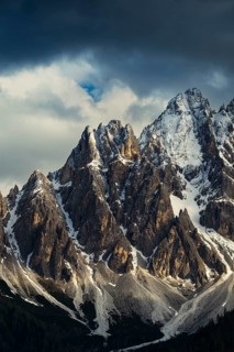 Close-up of mountain peaks of the Sesto Dolomites, San Candido, Val Pusteria, Dolomites, Sesto