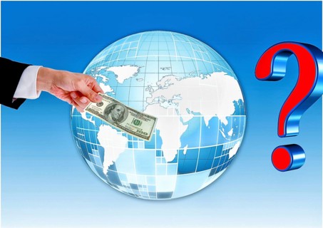 Symbolic image, hand reaches out 100-dollar note, dollar continues to be leading currency or