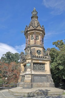 War memorial built in 1900, Park am Fürstenwall, Magdeburg, Saxony-Anhalt, Germany