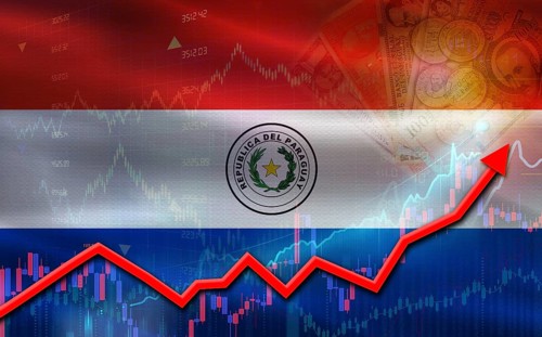 Paraguay economic growth on financial graph. Paraguay financial growth on market graph