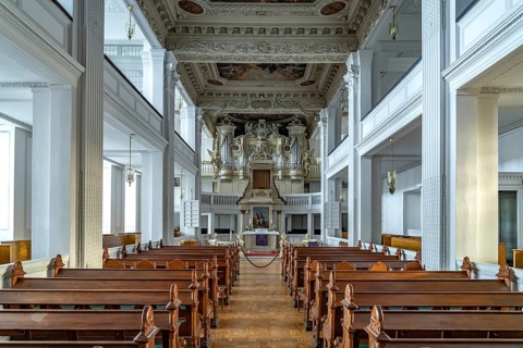 Interior of the castle church at Friedenstein Castle in Gotha, Thuringia, Germany