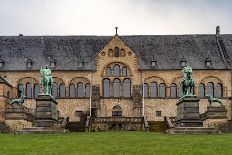 The Imperial House of the Romanesque Imperial Palace, UNESCO World Heritage Site in Goslar, Lower