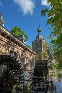 Old water mill at Kasteel van Arenberg, Arenberg Castle, 16th century Flemish Renaissance château