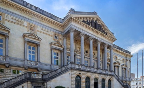 Oud Gerechtsgebouw Gent, 19th century Neoclassical old courthouse in the city Ghent, East Flanders,