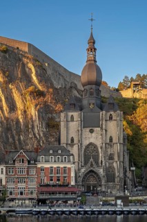 Citadel and 13th-century Gothic Collegiate Church of Notre Dame de Dinant in the city along the