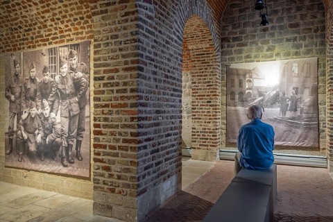 Vintage photos of WWII in Het Toreke museum, former 19th century prison at the Grote Markt in the