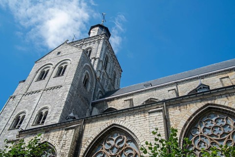 12th century Romanesque Revival Church of Saint-Germain, Sint-Germanuskerk in the city Tienen,