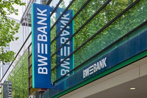 Baden-Württembergische Bank, BW-Bank, building, modern architecture, glass façade, reflections on
