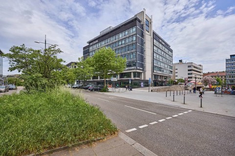 Baden-Württembergische Bank, BW-Bank, modern architecture, street, pedestrian crossing, general