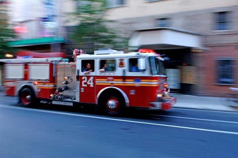 New York Fire Department in action, Movement, New York City, USA