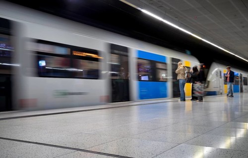 Underground incoming S-Bahn, train, Class 420 Generation 2025, platform, passengers, travellers,