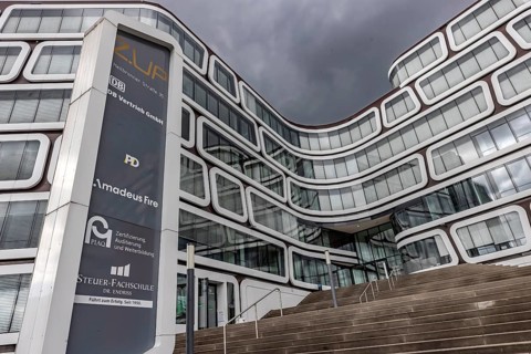 Z-UP, building complex on Heilbronner Strasse with modern architecture. Stuttgart,
