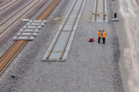 New Untertürkheim railway sidings. Train services are being reorganised as part of Stuttgart 21.