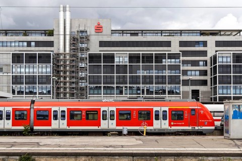 S-Bahn at Stuttgart Central Station, Baden-Württemberg, Germany