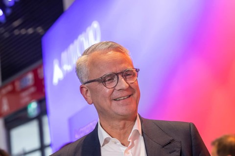 Philipp von Hirschheydt, CEO Aumovio. Exhibition stand of the company Aumovio. IAA MOBILITY in