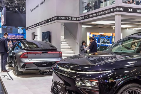 XPeng exhibition stand. IAA MOBILITY in Munich. The motor show presents itself as a holistic