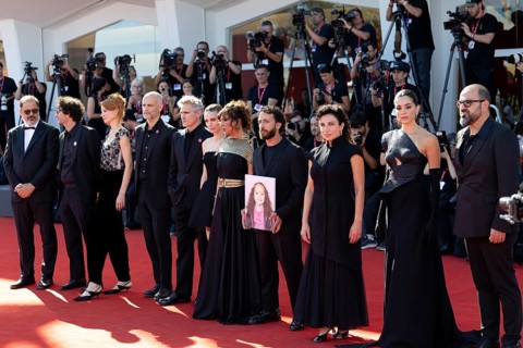 Venice, Italy - 3 September 2025: Nadim Cheikhrouha, Odessa Rae, James Wilson, Joaquin Phoenix,