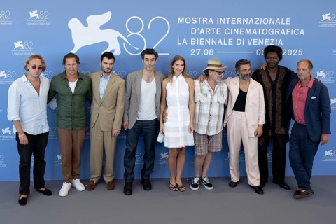 Venice, Italy - 3 September 2025: Louis Cancelmi, Vito Schnabel, Benjamin Clementine, Louise