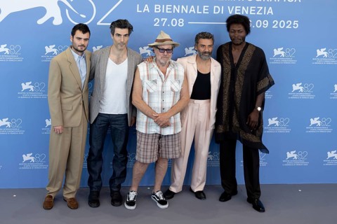 Venice, Italy - 3 September 2025: Benjamin Clémentine, Louis Cancelmi, Julian Schnabel, Oscar