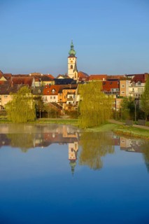 Old town centre of Tirschenreuth, at the Fischhof, Upper Palatinate, Bavaria, Germany