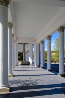 Rudolf Spring Pavilion, spring, fountain, lobby, spa centre, Caroline Fountain, colonnade,