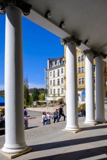Promenade Hall, Spa Centre, Caroline Fountain, Colonnades, Mariánské Lázne, Mariánské Lázne, Czech