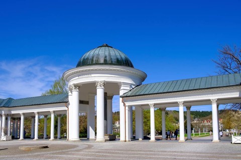 Rudolf Spring Pavilion, spring, fountain, lobby, spa centre, Caroline Fountain, colonnade,