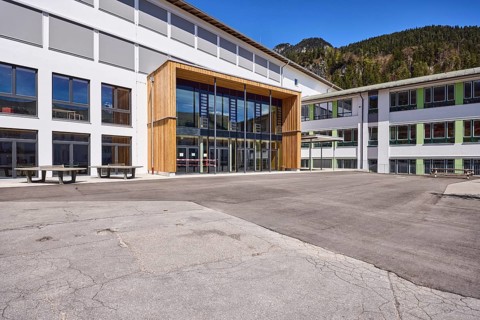 Primary and secondary school Bischofswiesen, primary school, secondary school, building, entrance
