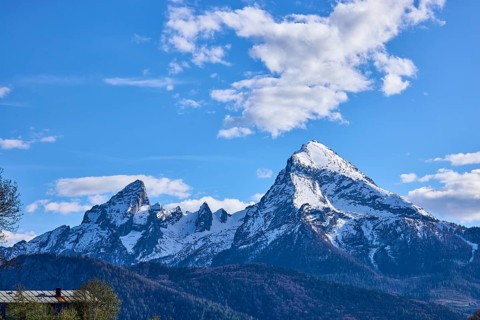 Mountain Watzmann, landscape photography, mountain landscape, mountains, coniferous forest, blue