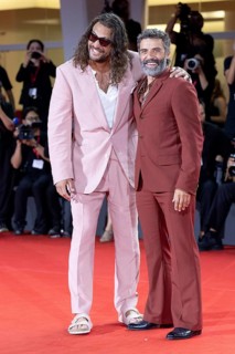 Venice, Italy - 3 September 2025: Jason Momoa and Oscar Isaac during the red carpet of - Cartier