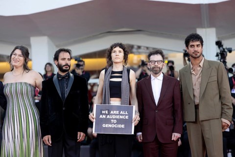Venice, Italy - 1 September 2025: Charlie Kaufman, Eva H.D., Josef Akiki, Emily McCann Lesser, Avan