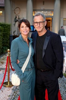 Gerit Kling with man Wolfram Becker - Premiere of The Imaginary Invalid based on The Imaginary