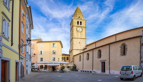 Piazza Galileo Galelei in Muggia, Friuli-Venezia Giulia, Italy