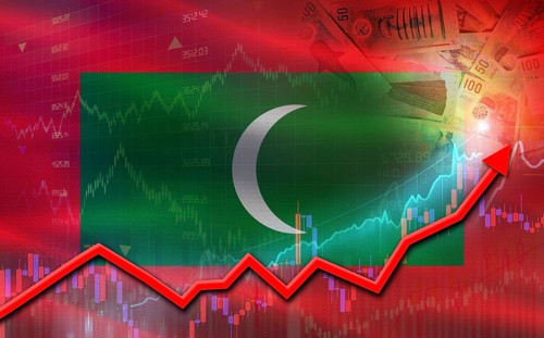 Maldives economic growth on financial graph. Maldives financial growth on market graph