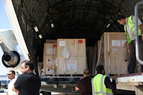 A humanitarian air and land bridge from the State of Qatar to Syria, Damascus, Damascus, Syria