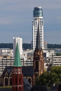 Tower of the old Protestant Church of St Nicholas, the Protestant Church of the Epiphany and the
