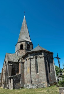 Compains, Saint Georges church, Auvergne Volcanoes Regional Park, Cezallier region, Puy de Dome,