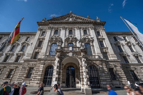 Main façade of the Palace of Justice, seat of the regional court, built in neo-baroque style, 1891
