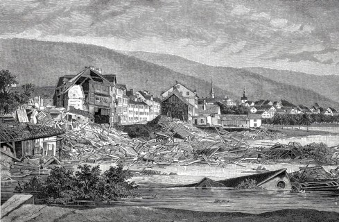 The catastrophe of Zug, in the so-called suburban disaster on 5 July 1887, a collapse of the shore