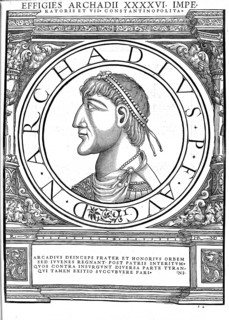 Flavius Arcadius, Arkadios, (born around 377 in Hispania, died 1 May 408 in Constantinople) was
