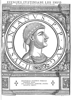 Justinian, Iustinianus, documented in his consular diptychs from the year 521 as Flavius Petrus
