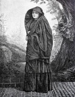 Woman from Malta with a Ghonnella, also called Faldetta, form of headgear and scarf or hooded cloak