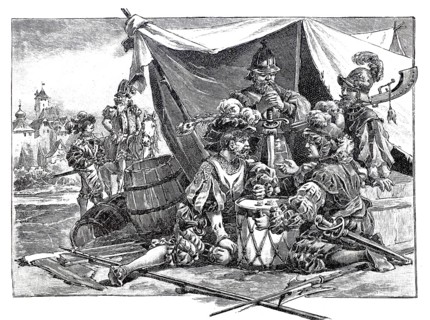 Military, Feldobrist or Feldhauptmann, Leutnant and Landsknechte, German mercenaries of the late